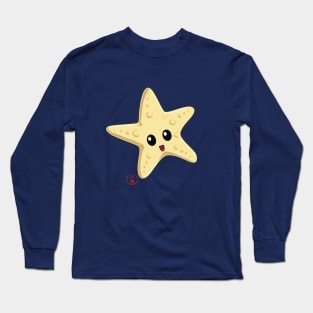 Cute comic starfish in kawaii Stile Long Sleeve T-Shirt